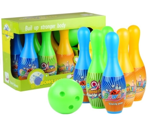 Set to Bowling 6 Bowling Pins + Bowling Ball Sport Game