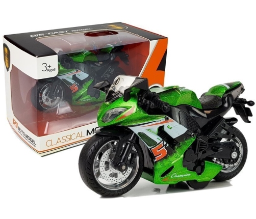 Sports Motorcycle with Sounds 1:14 Green