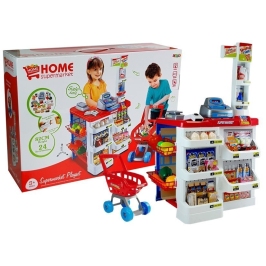 Toy Market with a Trolley Cash Register Scanner Grocery Shopping