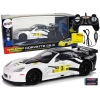 Racing Sports Car R/C 1:18 Corvette C6.R White 2.4 G Lights