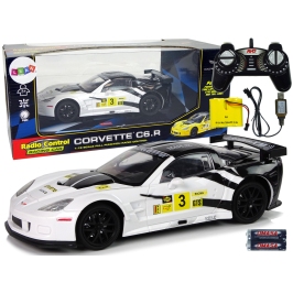 Racing Sports Car R/C 1:18 Corvette C6.R White 2.4 G Lights