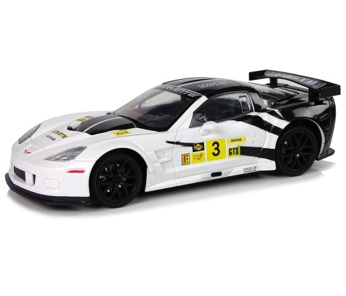 Racing Sports Car R/C 1:18 Corvette C6.R White 2.4 G Lights