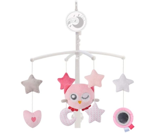 Baby Carrousel for the cot Plush Owl Pink Melody