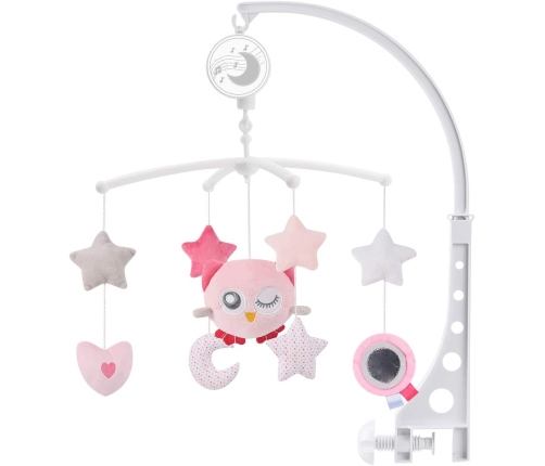 Baby Carrousel for the cot Plush Owl Pink Melody