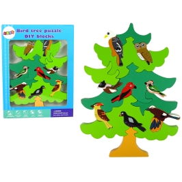 Wooden Tree Birds DIY Wooden Puzzle Blocks