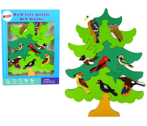 Wooden Tree Birds DIY Wooden Puzzle Blocks