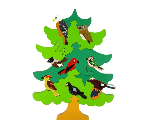 Wooden Tree Birds DIY Wooden Puzzle Blocks