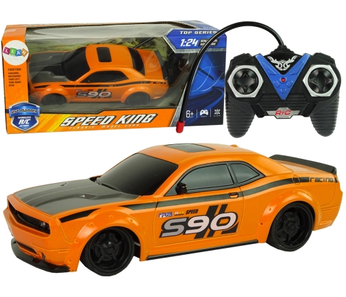 Remote Controlled Sports Car 1:24 Racing Orange 27 Mhz Pilot