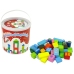 Set of Wooden Blocks in Bucket Various Shapes