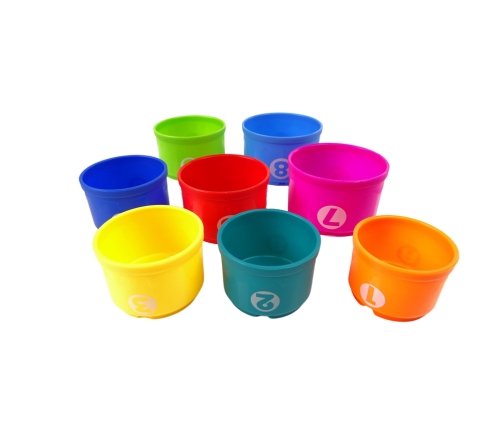 Educational Bucket Cups Pyramid Boat Sorter for Bathing