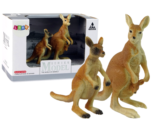 Set of 2 Figures Kangaroo with two cubs  Animals of the World Series