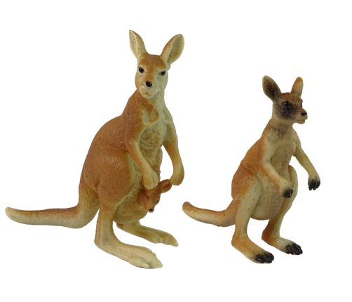 Set of 2 Figures Kangaroo with two cubs  Animals of the World Series