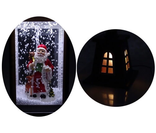 Christmas Decoration Lantern Snowflake Santa House 2in1 Carols Lights