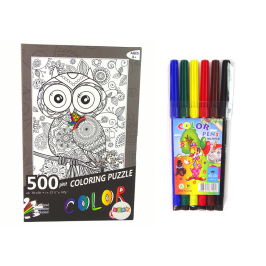 Puzzles to colour 500 Elements Owl