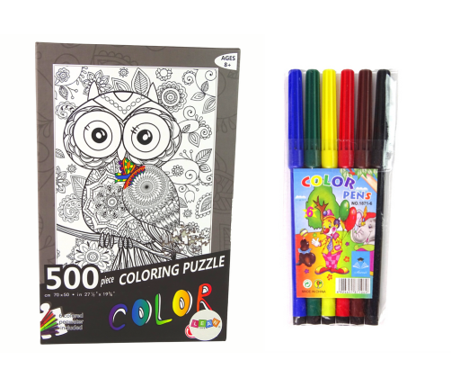 Puzzles to colour 500 Elements Owl