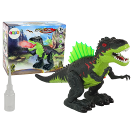 Dinosaur Breathes Fire Steam Lights Battery Green