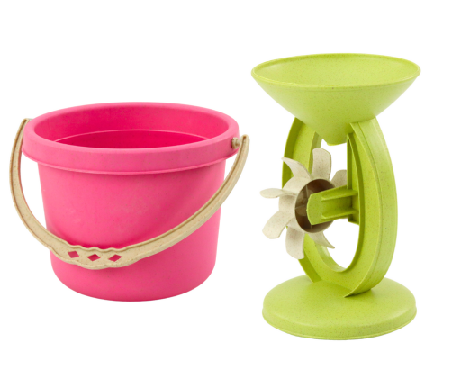 Sand Toy Set, Bucket, Grinder, Strainer, Pastel Molds