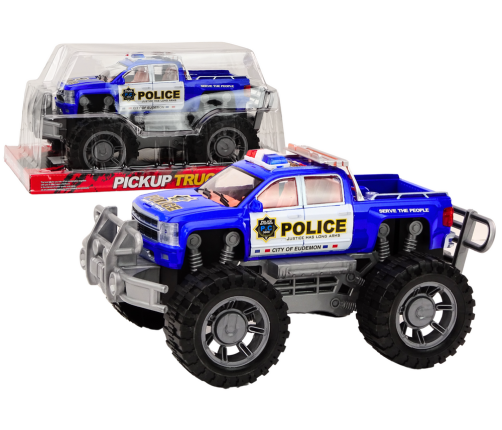 Police Car Pickup Blue Off-Road Police Vehicle