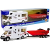 Camper with Red Motorboat and 1:48 Friction Drive