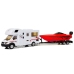 Camper with Red Motorboat and 1:48 Friction Drive