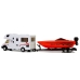 Camper with Red Motorboat and 1:48 Friction Drive