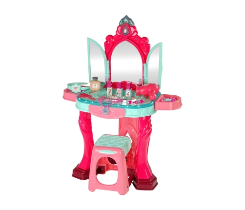 Beauty Set Toilet with Mirror Light Sound Jewellery Pink