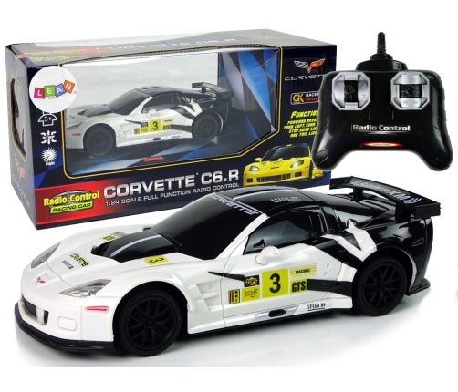 Sports Car R/C 1:24 Corvette C6.R White 2.4 G Lights