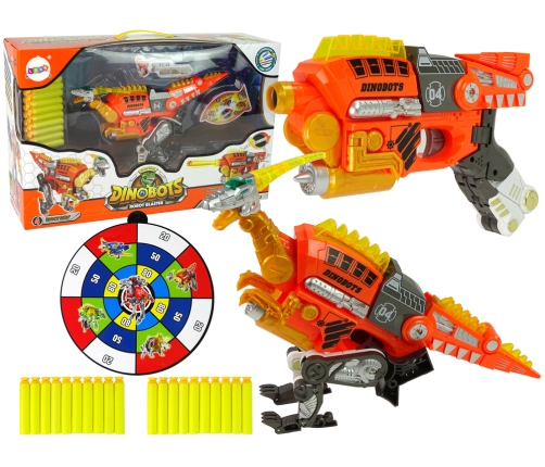 Dinobots 2 in 1 Dinosaur Shotgun Orange Velociraptor Shield