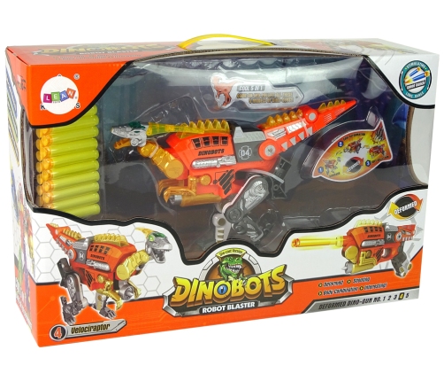 Dinobots 2 in 1 Dinosaur Shotgun Orange Velociraptor Shield