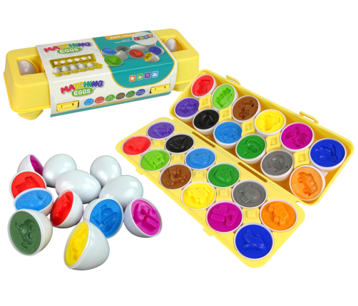 Creative Jigsaw Puzzle Sorter  Eggs 12 pieces with vehicle patterns