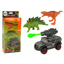 Dinosaurs Figures Set Car Rocket Green