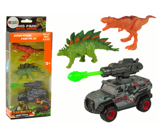 Dinosaurs Figures Set Car Rocket Green