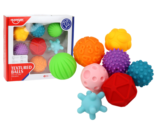 Set of Sensory Balls Various Textures 8 Colorful Pieces