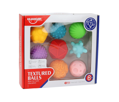 Set of Sensory Balls Various Textures 8 Colorful Pieces