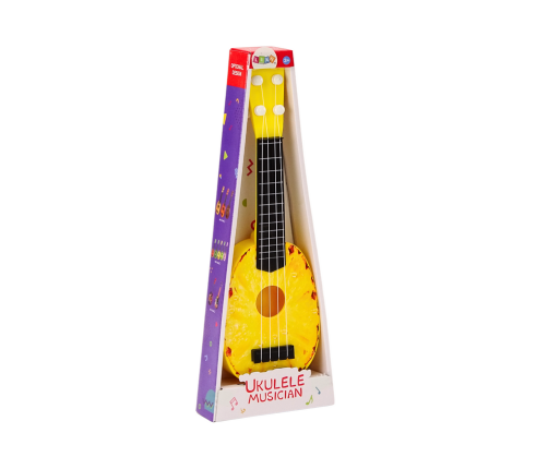 ﻿﻿Ukulele For Children Mini Guitar 4 Strings Pineapple Theme Yellow Guitar 15″