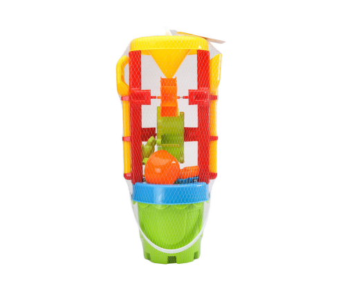 Set of Sand Toys, Large Grinder, Bucket, Colorful Molds