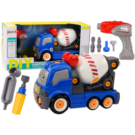 Cartoon Concrete Mixer Truck For Turning DIY Blue