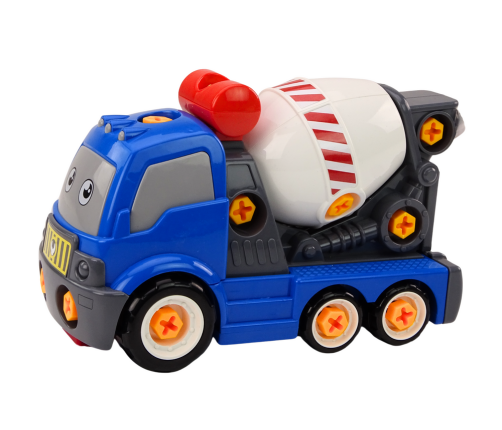 Cartoon Concrete Mixer Truck For Turning DIY Blue