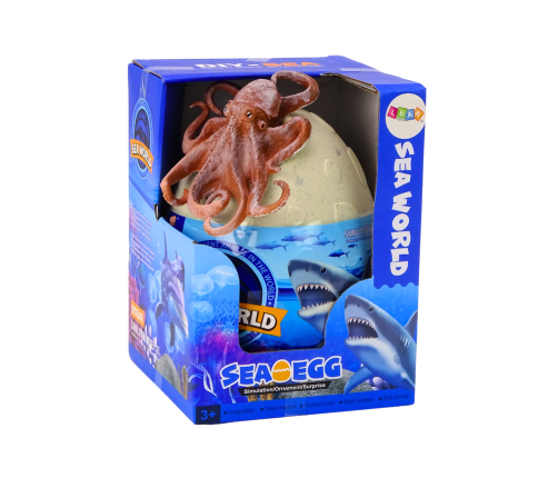 Egg With Figurines of Sea Animals Plants Octopus 26 El