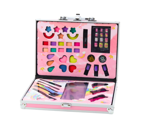 Beauty Set in a Suitcase Eyeshadow Brushes Nail Polish Pink