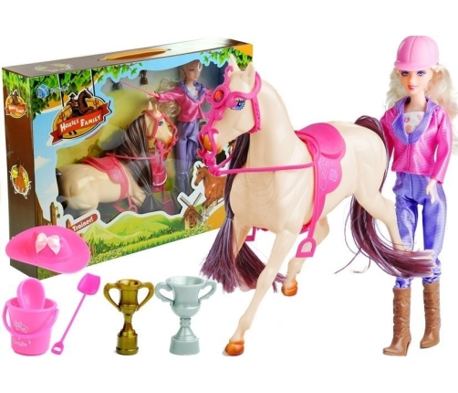 Doll and the Horse in the Barn Set + Accessories White