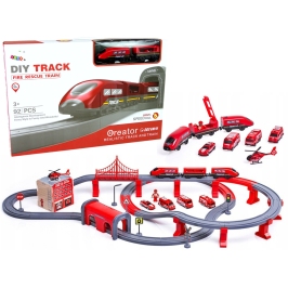 Fire Brigade Town Train Set Red 203 km/h