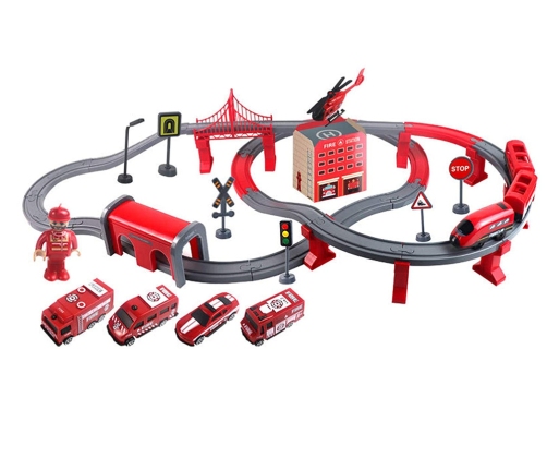 Fire Brigade Town Train Set Red 203 km/h