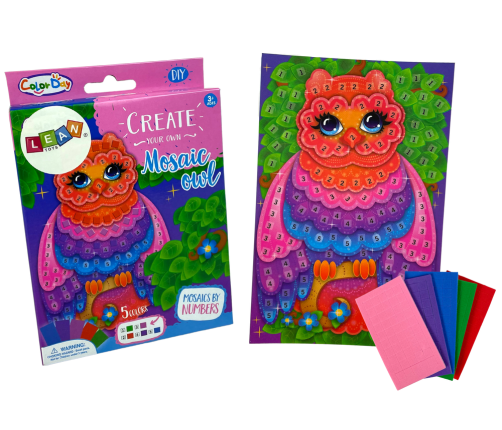 DIY Coloured Mosaic Peeling Owl Set