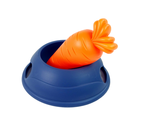 Interactive Bunny Rabbit Mascot White Carrot Bowl