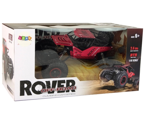 RC Car Big Wheels 1:16 Black Red Steerable