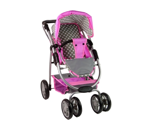 Baby Doll Stroller 2-in-1 Carrycot Bag Pink Stars