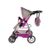 Baby Doll Stroller 2-in-1 Carrycot Bag Pink Stars