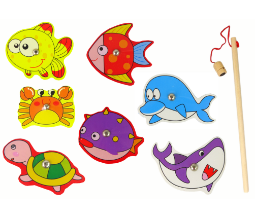 Wooden Fishing Set Colorful Magnet