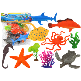 Set of Sea Animal Figurines 7 Pieces Aquatic Plants